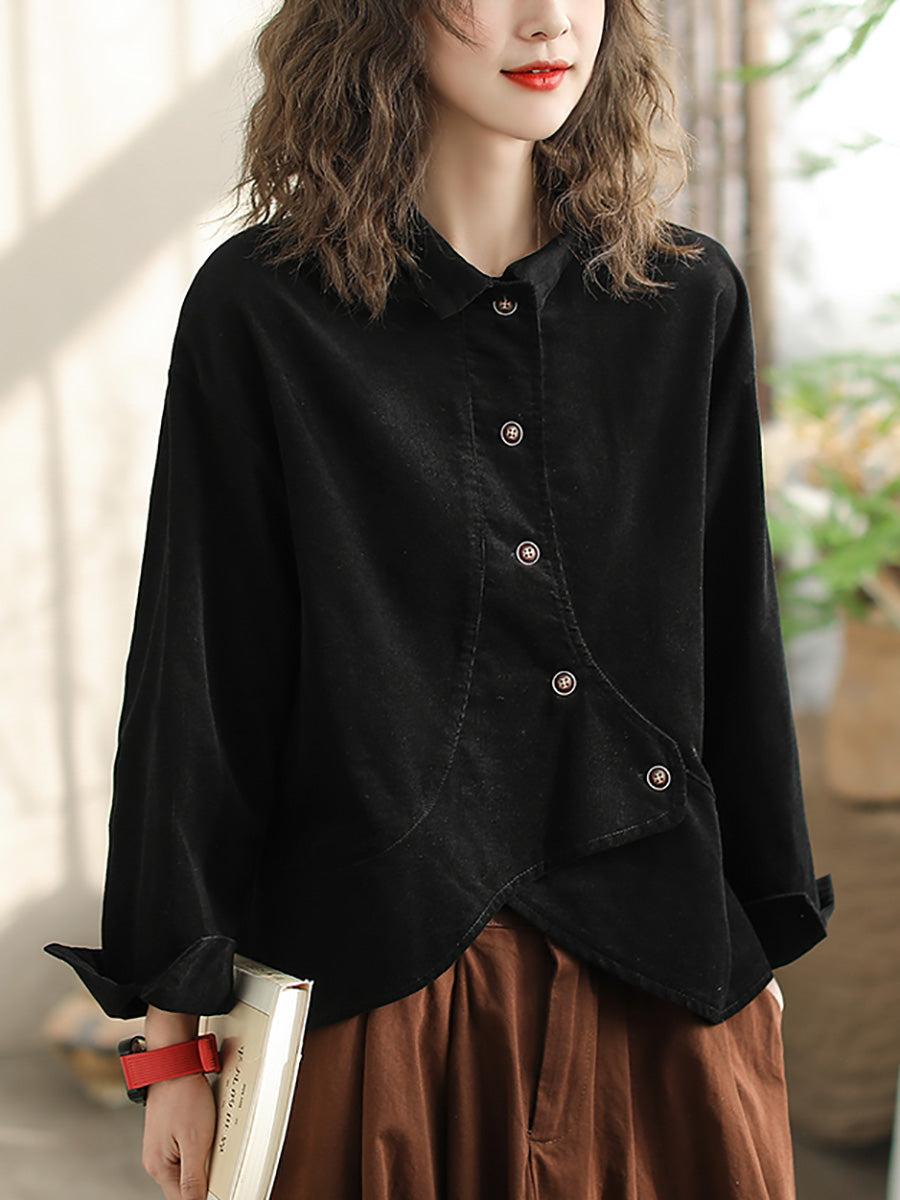 Chemise Grande Taille Femme — Style Vintage Fermeture Croisée Coton
