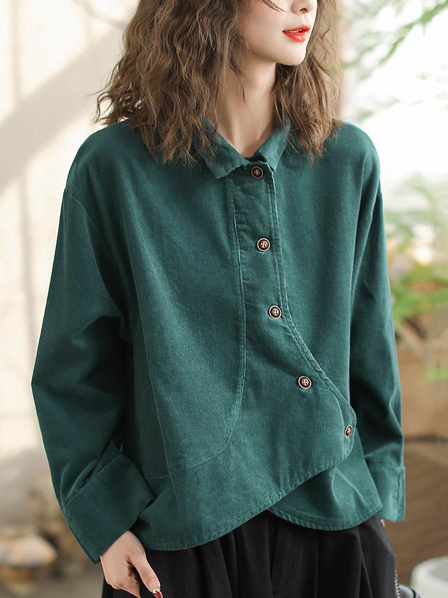 Chemise Grande Taille Femme — Style Vintage Fermeture Croisée Coton