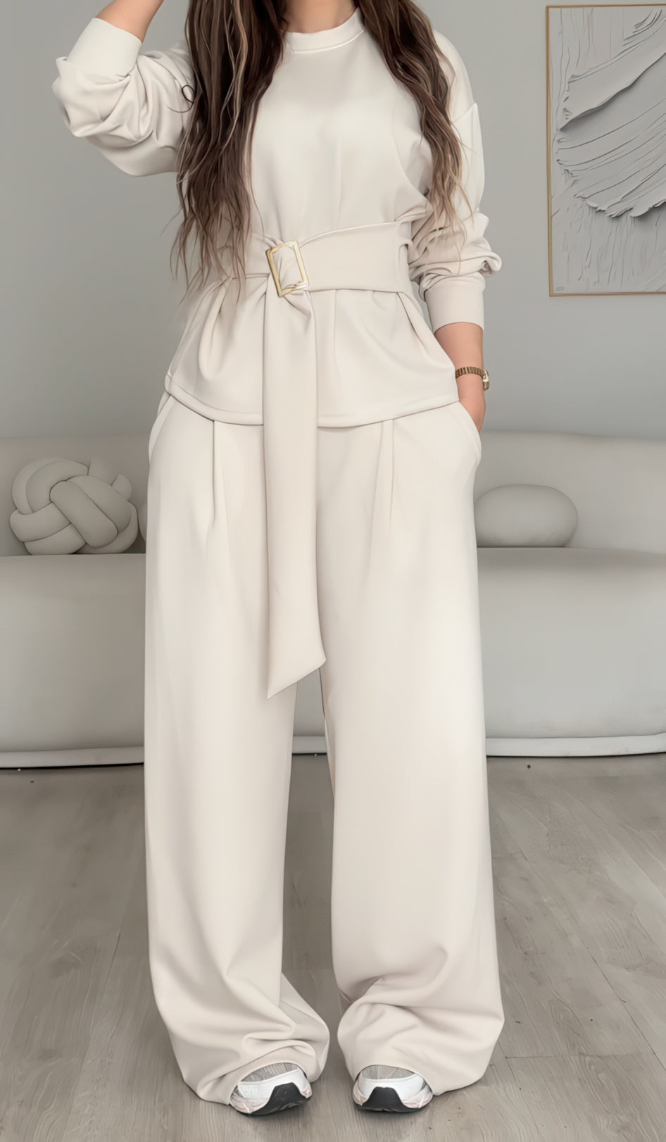 Ensemble Femme Chic & Tendance – Coupe Ample avec Ceinture