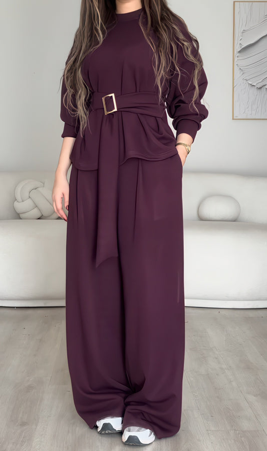 Ensemble Femme Chic & Tendance – Coupe Ample avec Ceinture